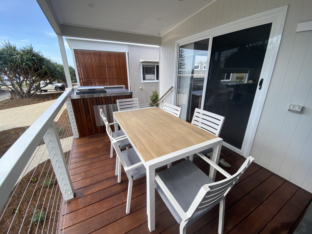 deck design coastal or waterfront cabin
